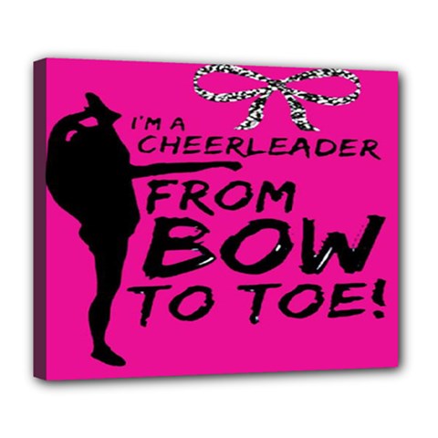 Bow To Toe Cheer Pink Deluxe Canvas 24  X 20  (stretched) by nate14shop