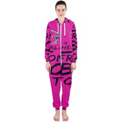 Bow To Toe Cheer Pink Hooded Jumpsuit (ladies) by nate14shop