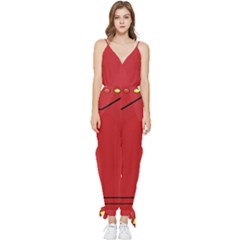 Pokedex Sleeveless Tie Ankle Chiffon Jumpsuit