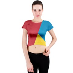 Tri Calor Background-color Crew Neck Crop Top by nate14shop