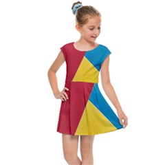 Tri Calor Background-color Kids  Cap Sleeve Dress by nate14shop