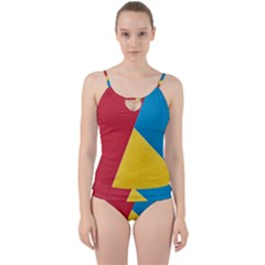 Tri Calor Background-color Cut Out Top Tankini Set by nate14shop