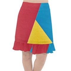 Tri Calor Background-color Fishtail Chiffon Skirt by nate14shop