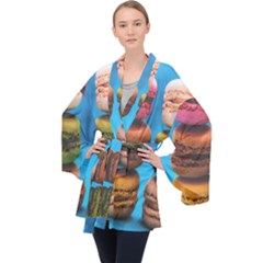 Colorful 0011 Long Sleeve Velvet Kimono 