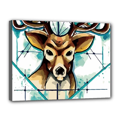 Deer-unicorn-tattoo-drawing-vector-watercolor Canvas 16  X 12  (stretched)