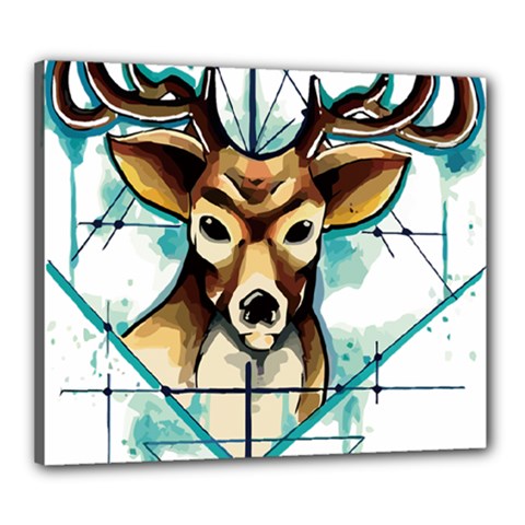 Deer-unicorn-tattoo-drawing-vector-watercolor Canvas 24  X 20  (stretched)