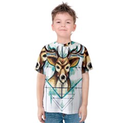 Deer-unicorn-tattoo-drawing-vector-watercolor Kids  Cotton Tee