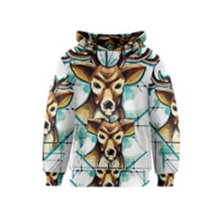 Deer-unicorn-tattoo-drawing-vector-watercolor Kids  Pullover Hoodie