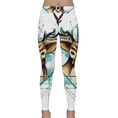 Deer-unicorn-tattoo-drawing-vector-watercolor Classic Yoga Leggings