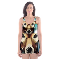 Deer-unicorn-tattoo-drawing-vector-watercolor Skater Dress Swimsuit