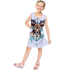 Deer-unicorn-tattoo-drawing-vector-watercolor Kids  Tunic Dress