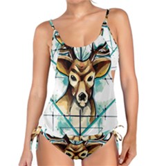 Deer-unicorn-tattoo-drawing-vector-watercolor Tankini Set by Jancukart