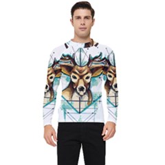 Deer-unicorn-tattoo-drawing-vector-watercolor Men s Long Sleeve Rash Guard