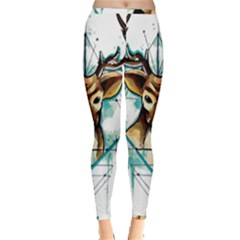 Deer-unicorn-tattoo-drawing-vector-watercolor Inside Out Leggings