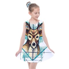 Deer-unicorn-tattoo-drawing-vector-watercolor Kids  Summer Dress