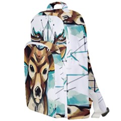 Deer-unicorn-tattoo-drawing-vector-watercolor Double Compartment Backpack