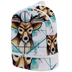 Deer-unicorn-tattoo-drawing-vector-watercolor Zip Bottom Backpack