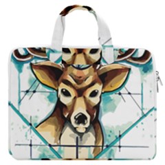 Deer-unicorn-tattoo-drawing-vector-watercolor Macbook Pro 16  Double Pocket Laptop Bag 