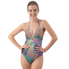 Freedom To Pour Halter Cut-out One Piece Swimsuit by Hayleyboop