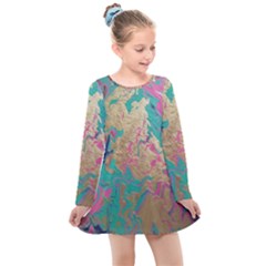 Freedom To Pour Kids  Long Sleeve Dress by Hayleyboop