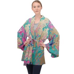 Freedom To Pour Long Sleeve Velvet Kimono  by Hayleyboop