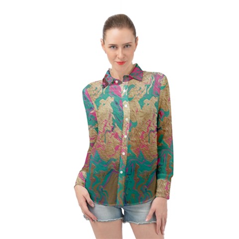 Freedom To Pour Long Sleeve Chiffon Shirt by Hayleyboop