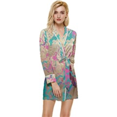 Freedom To Pour Long Sleeve Satin Robe by Hayleyboop