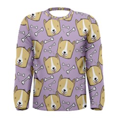 Corgi Pattern Men s Long Sleeve Tee