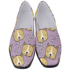 Corgi Pattern Women s Classic Loafer Heels by Sudhe