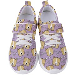 Corgi Pattern Women s Velcro Strap Shoes by Sudhe