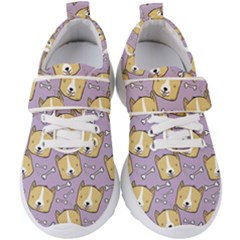 Corgi Pattern Kids  Velcro Strap Shoes by Sudhe