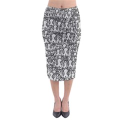 Sketchy Monster Insect Drawing Motif Pattern Midi Pencil Skirt by dflcprintsclothing