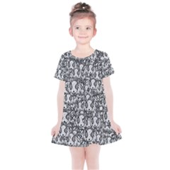 Sketchy Monster Insect Drawing Motif Pattern Kids  Simple Cotton Dress