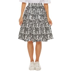 Sketchy Monster Insect Drawing Motif Pattern Classic Short Skirt by dflcprintsclothing