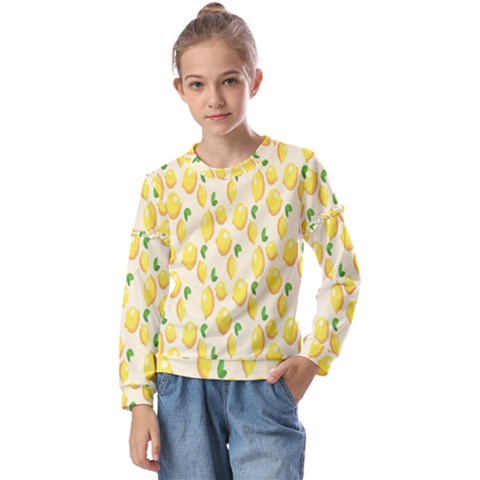 Background-a 001 Kids  Long Sleeve Tee With Frill  by nate14shop