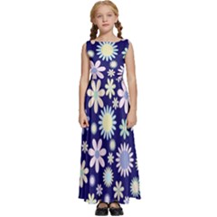 Background-a 002 Kids  Satin Sleeveless Maxi Dress