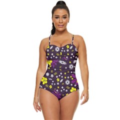 Background-a 003 Retro Full Coverage Swimsuit