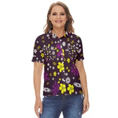 Background-a 003 Women s Short Sleeve Double Pocket Shirt