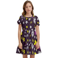 Background-a 003 Kids  Puff Sleeved Dress