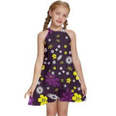 Background-a 003 Kids  Halter Collar Waist Tie Chiffon Dress