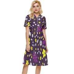 Background-a 003 Button Top Knee Length Dress by nate14shop