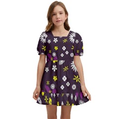 Background-a 003 Kids  Short Sleeve Dolly Dress