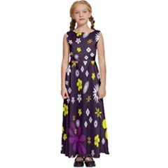 Background-a 003 Kids  Satin Sleeveless Maxi Dress