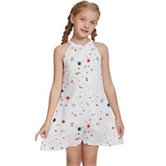 Background-a 005 Kids  Halter Collar Waist Tie Chiffon Dress