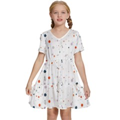 Background-a 005 Kids  Short Sleeve Tiered Mini Dress