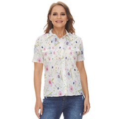 Background-a 007 Women s Short Sleeve Double Pocket Shirt