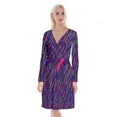 Background-a 008 Long Sleeve Velvet Front Wrap Dress by nate14shop