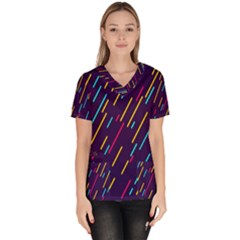 Background-a 008 Women s V-neck Scrub Top by nate14shop