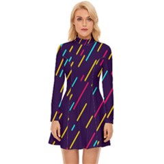 Background-a 008 Long Sleeve Velour Longline Dress by nate14shop