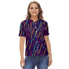 Background-a 008 Women s Short Sleeve Double Pocket Shirt